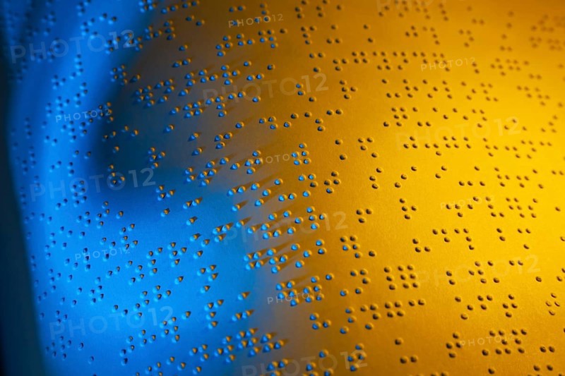 A book written in Braille for the blind. Braille for the blind, A book written in Braille. Braille for the blind. Austria