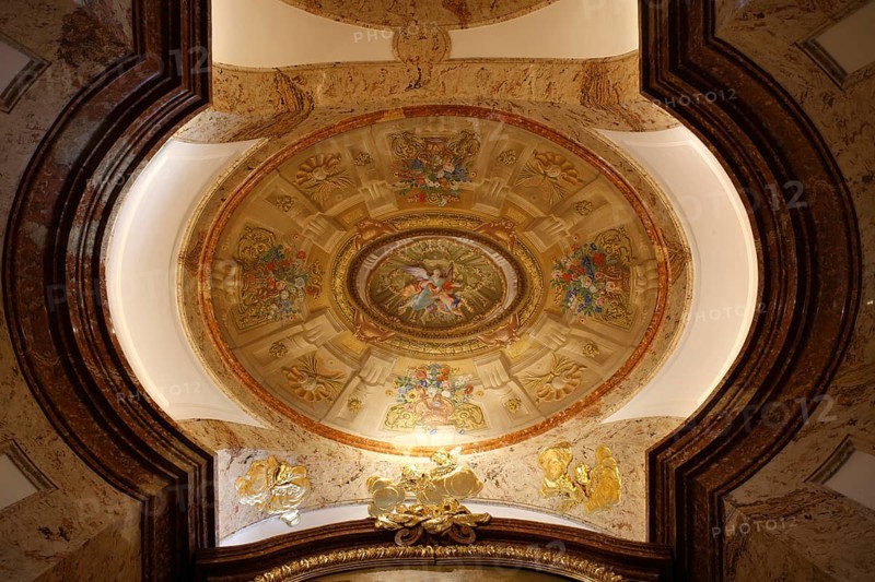 Baptistery, view into the double dome with frescoes by Gaetano Fanti, St., Saint, Saint