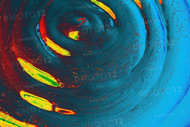Beautiful abstract art of Ebru marbling painting techniques on water with paints