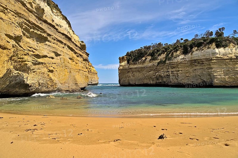 Loch Ard Gorge from the beachside without people during daytime