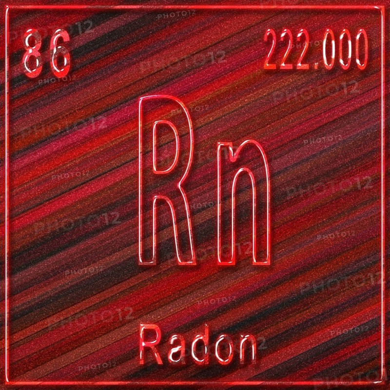 Radon chemical element, Sign with atomic number and atomic weight, Periodic Table Element