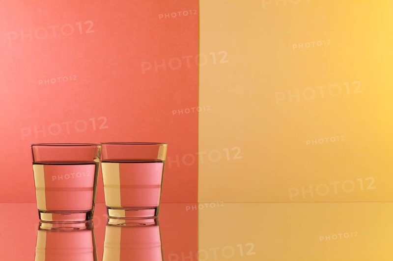 Glasses of water on the glass table