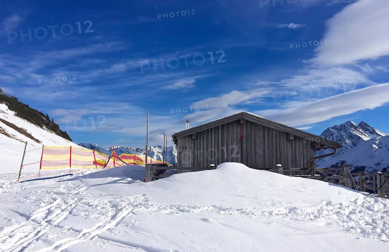 Old wooden barn in the Alps in Austria