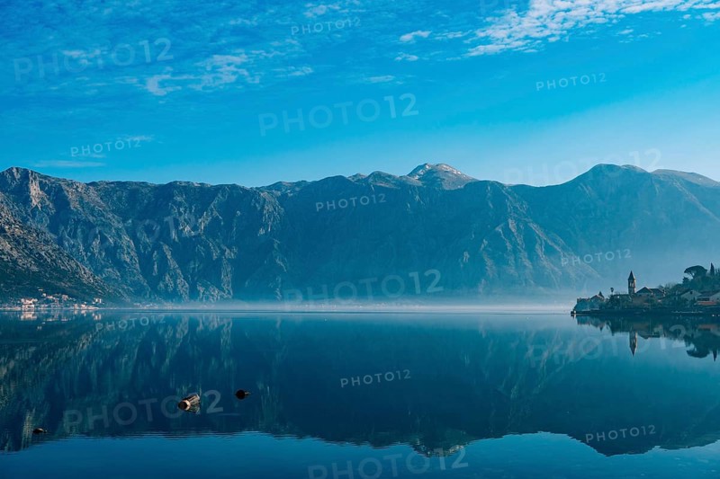 Kotor Bay in Montenegro. Mountains, canyons sea