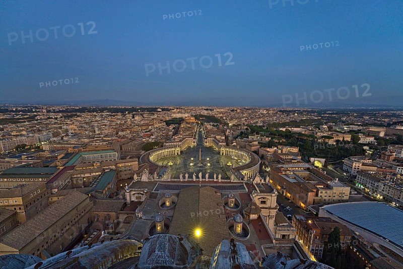 View on the Vatican and St Peters square at sunset