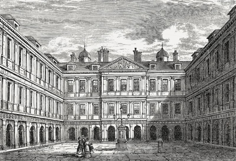 The courtyard of the Palace of Holyroodhouse, Edinburgh, Scotland, 18th century
