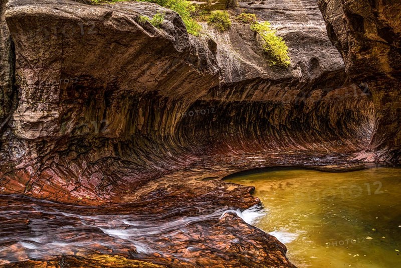 Magnificent Subway gorge landmark in the Zion National Park in Utah, USA