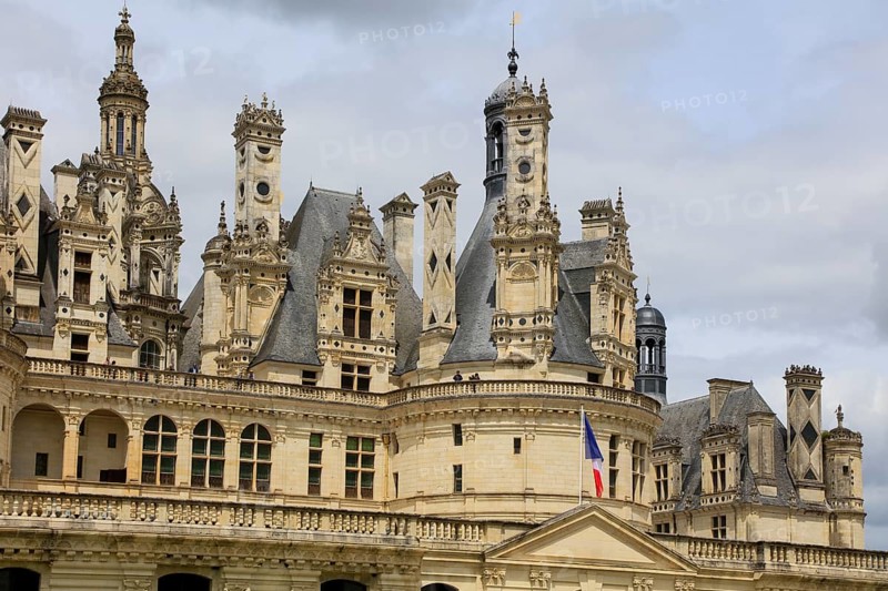 Chateau de Chambord, built in the first half of the 16th century for King Francois I in the Renaissance style, Loir-et-Cher department, Centre-Val de Loire region, France