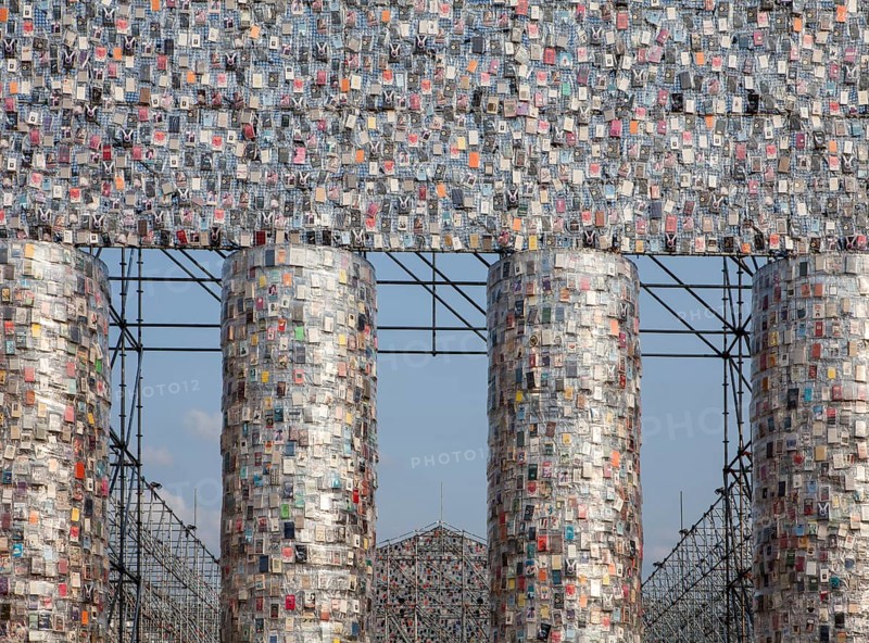 'The Parthenon of Books' by the Argentinian conceptual artist Marta Minujin, banned books, documenta 14 exhibition, 2017, Kassel, Germany