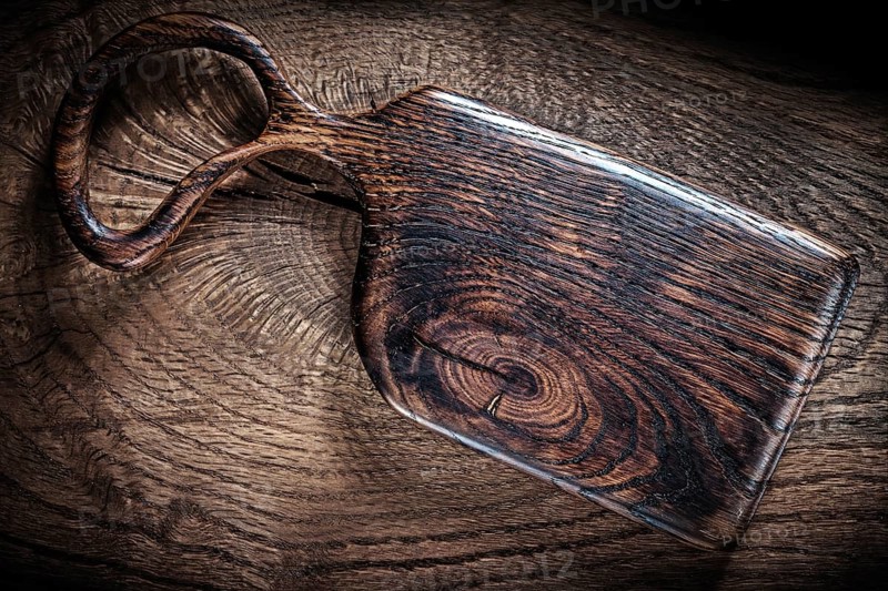 Oak wood dark vintage wooden chopping board