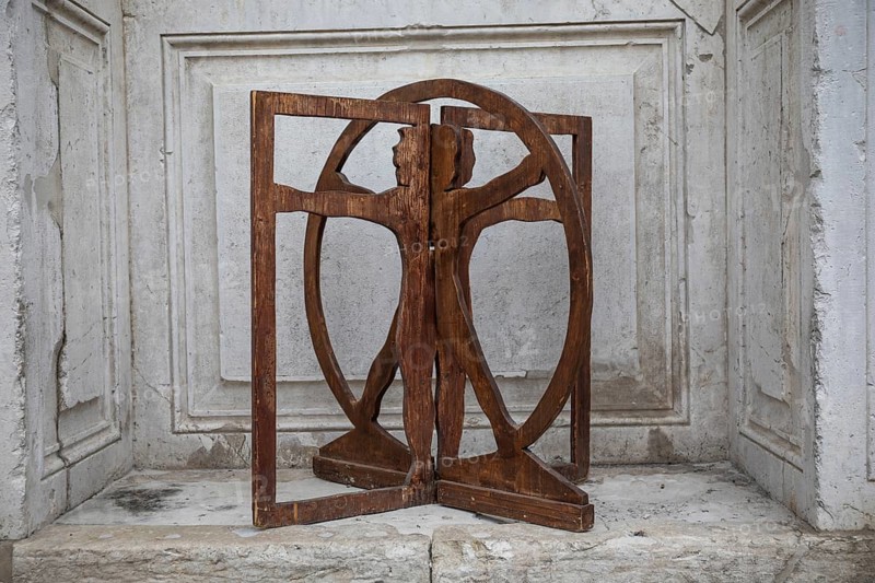 Sculpture, Vitruvian Man, Venice, Italy