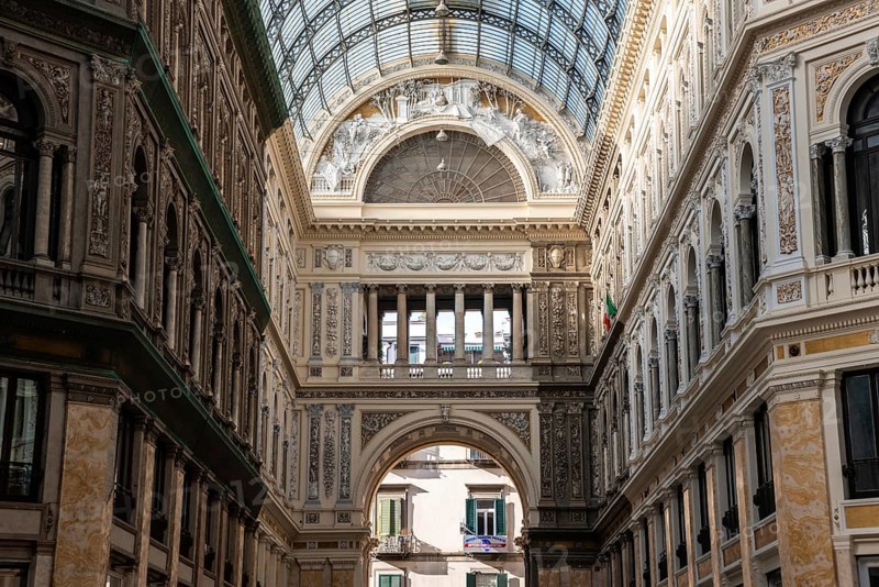 Gallery Umberto I in Naples, built in the Art Nouveau design, Southern Italy