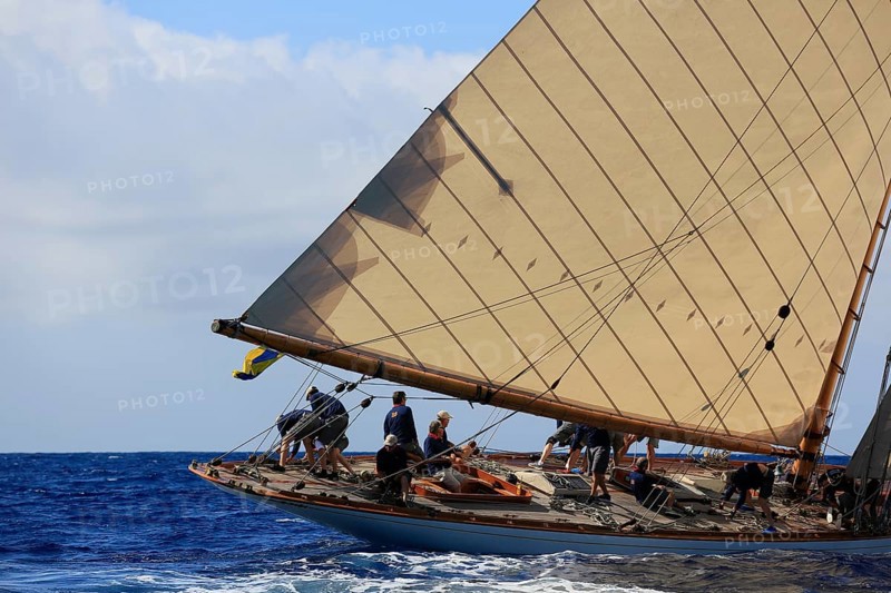 Race Regatta of the last four surviving historic sailing yachts of the 15 metre class during the Monaco Classic Week 2017, Race of the Classic Sailing Yachts, the last four surviving boats of the 15 metre Class 15s during the Monaco Classic Week 2017, La Belle Classe, organised by the Yacht Club Monaco YCM, hier / here: Sailing Yacht / Sailing Yacht Tuiga D3
