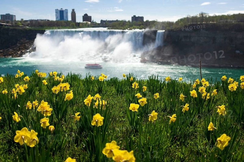The American Bridal Veil falls visible from Niagara Falls, Ontario, Canada, North America