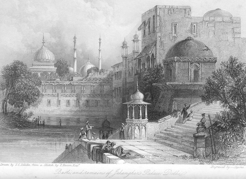 Baoli and remains of Jehanghir's palace, Delhi, India