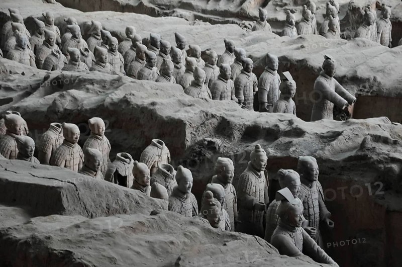 XIAN, CHINA - October 29, 2017: Terracotta Army. Clay soldiers of the Chinese emperor. Sculptures of the soldiers of the emperor