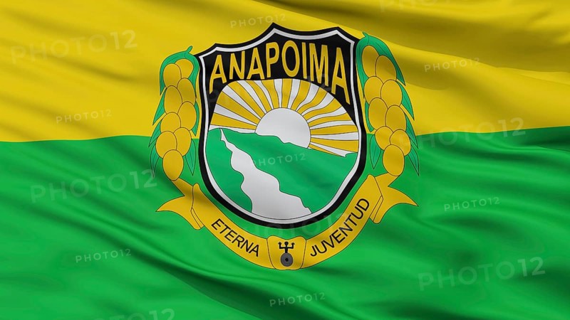 Anapoima City Flag, Country Colombia, Cundinamarca Department, Closeup View