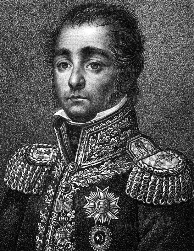 Horace Francois Bastien Sebastiani de La Porta (1771-1851) on engraving from 1859. French soldier, diplomat, and politician. Engraved by Falke and published in Meyers Konversations-Lexikon, Germany, 1859