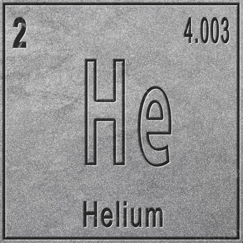 Helium chemical element, Sign with atomic number and atomic weight, Periodic Table Element, silver background