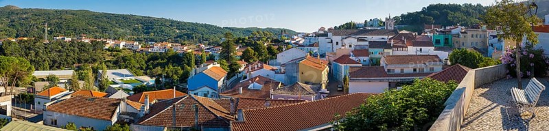 High angle panorama cityscape view on Monchique in Algarve, Portugal