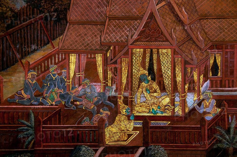 The Ramayana is a story as old as time and - at least in the Indian subcontinent and across much of Southeast Asia - of unparalleled popularity. More than two thousand three hundred years ago the scholar-poet Valmiki sat down to write his definitive epic of love and war.<br/><br/> The poem Valmiki composed is styled the Ramayana, or 'Romance of Rama' in Sanskrit. In its present form, the Sanskrit version consists of some 24, 000 couplets divided into seven books.<br/><br/> The Ramakien is the Thai version of this epic and has an important influence on Thai literature, art and drama. It is regarded as the National Epic of Thailand.<br/><br/> Wat Phra Kaew (Temple of the Emerald Buddha), full official name Wat Phra Si Rattana Satsadaram is regarded as the most sacred Buddhist temple in Thailand. It is located within the precincts of the Grand Palace.<br/><br/> The Grand Palace served as the official residence of the Kings of Thailand from the 18th century onwards. Construction of the Pal...