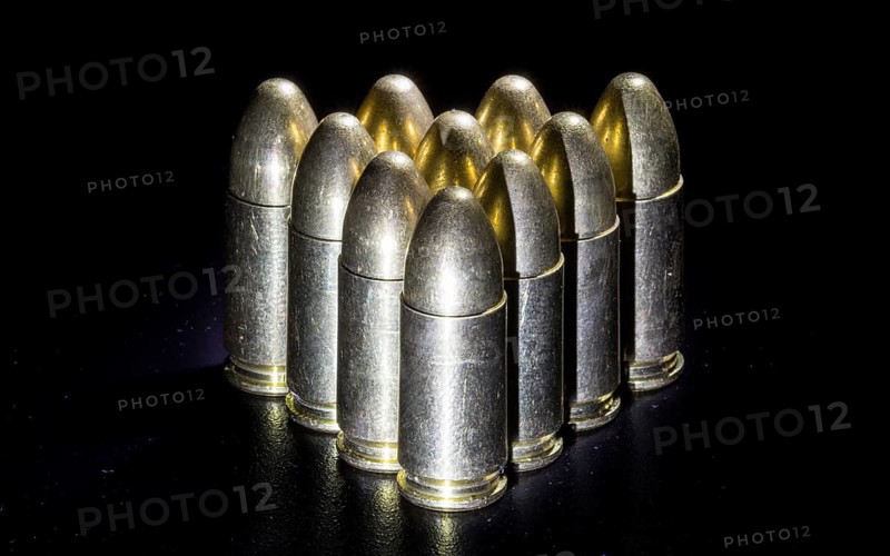 The bullets on black background