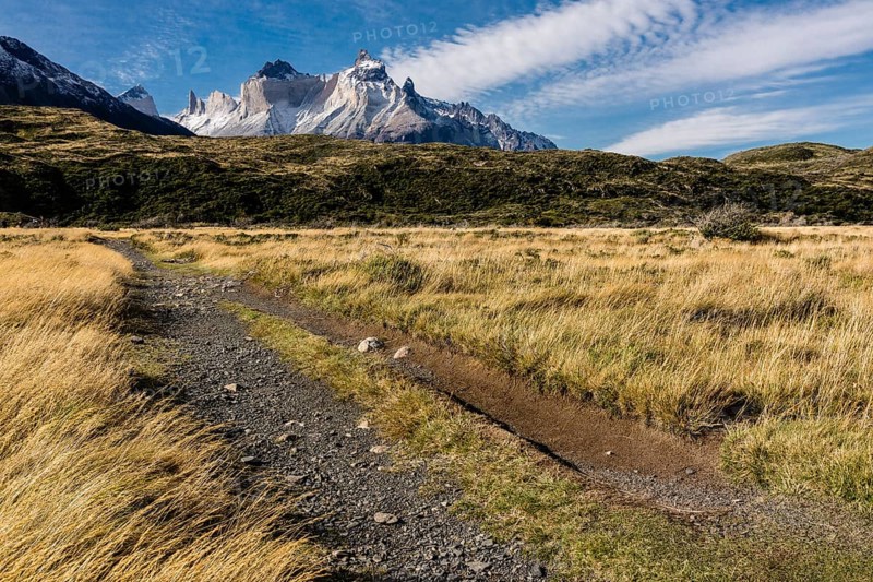 Paine horns, Pehoe lake, W trekking, Torres del Paine National Park, National System of Protected Wild Areas of the State of Chile, Patagonia, Republic of Chile