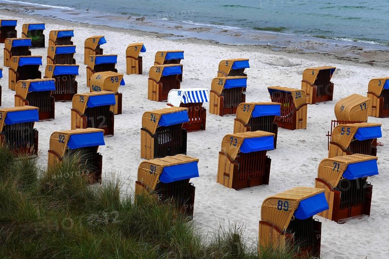 Numbered beach chairs