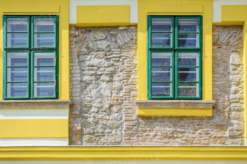New Facade of a Building With the Fragment of Old One Szekesfehervar, Hungary