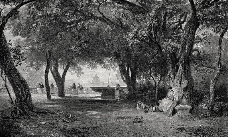 The view from the Pincian Hill, Rome, Italy, 19th Century
