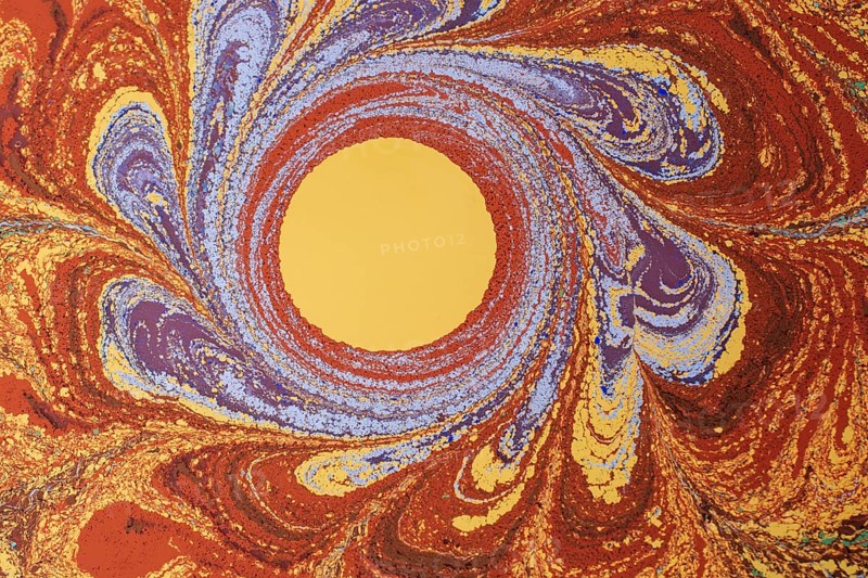 Beautiful abstract art of Ebru marbling painting techniques on water