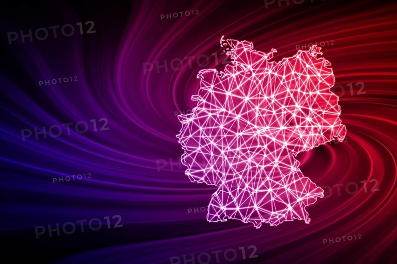 Map of Germany, Polygonal mesh line map, modern map
