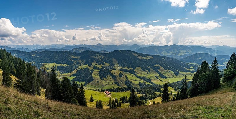 Beautiful sunset hike to the Hochgrat on the Nagelfluhkette near Oberstaufen in Allgäu, Bavaria