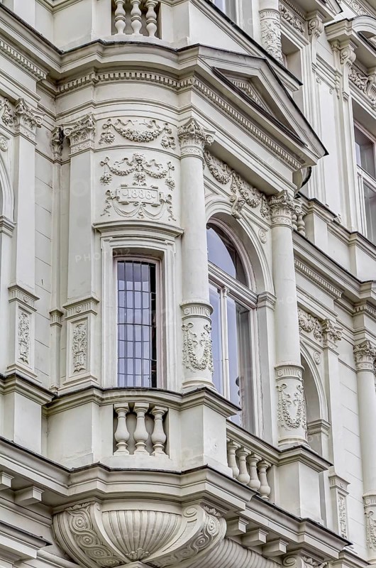 One of the residential buildings in the art-nouveau style in Prague