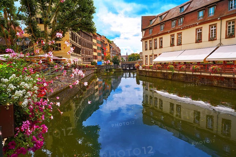 Strasbourg la Petite France in Alsace half timbered houses