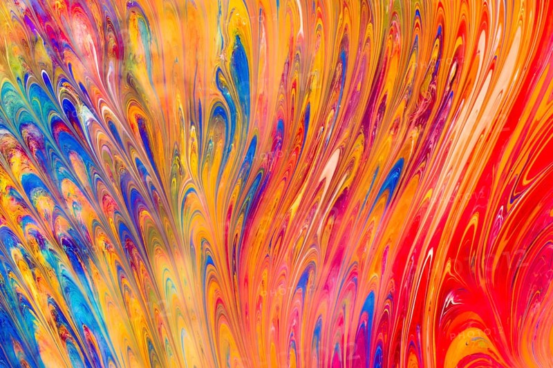 Traditional Ottoman Turkish marbling art patterns as abstract colorful background