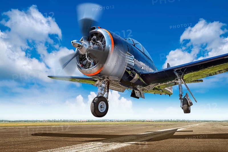 sports plane while take off