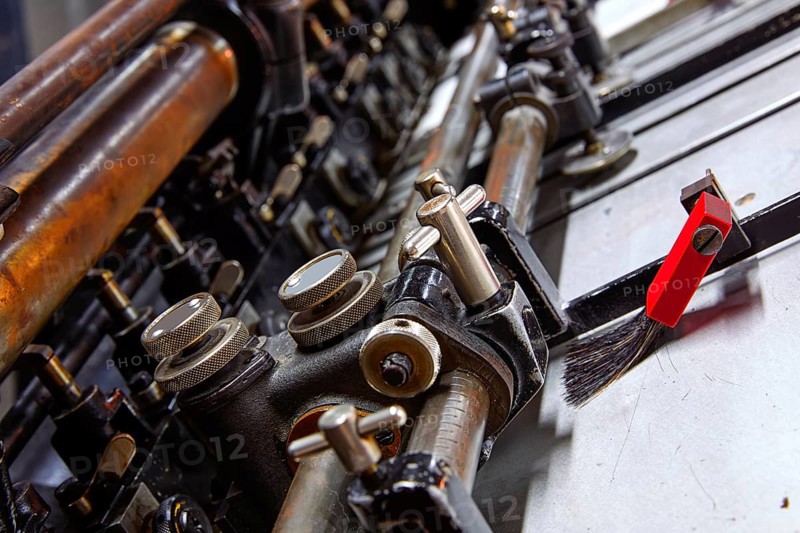 Printer lithography cylinder machine in a printing factory