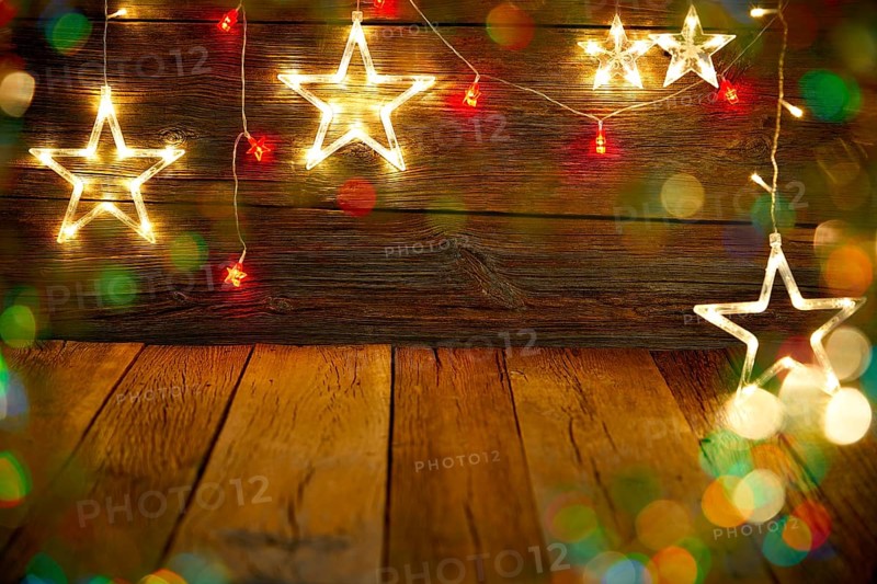 Christmas snowflake star vintage rustic wooden background decoration