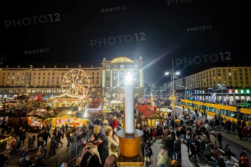 The Dresden Striezelmarkt is a Christmas market in Dresden. It has been held in Advent since 1434, usually on the Altmarkt square, and attracts an average of around two million visitors every year. It is the oldest certified Christmas market in Germany. Dresden, Saxony, Germany
