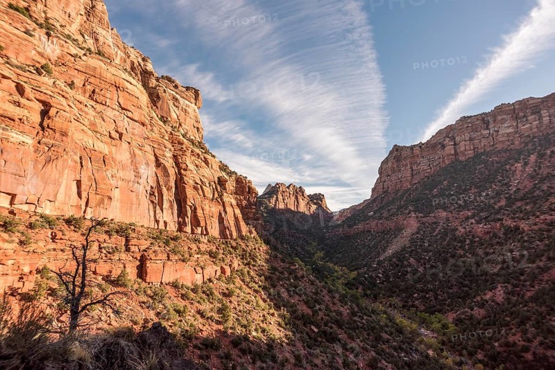 Hiking the Left Fork Trail to the Subway gorge, Zion National Park, USA
