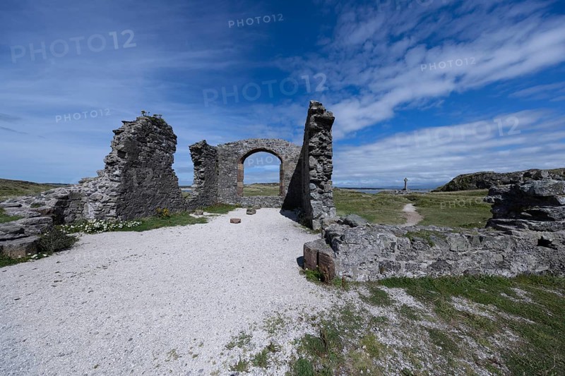 Ruins of the ruined St Dwynwen Church, Llanddwynn Island, Newborough, Anglesey, Wales, Great Britain
