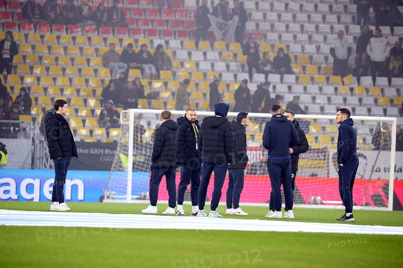 Bosnian players and staff inspecting the pitch in front of the UEFA Nations League match: Germany v Bosnia-Herzegovina, Freiburg, Germany / Germany