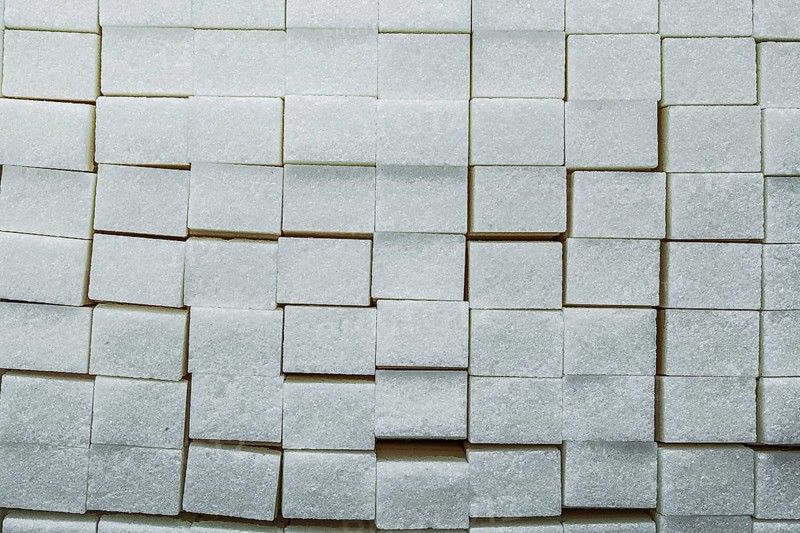 White sugar cubes food concept