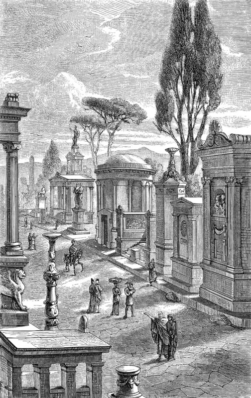 Reconstruction of Kerameikos, ancient cemetery of Athens, Greece