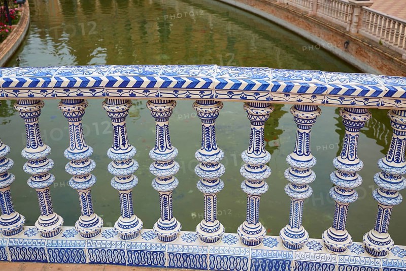 Seville Sevilla Plaza de Espana ceramic balustrade Andalusia Spain square