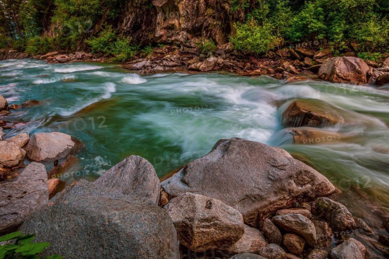 The river Krimmler Ache in the Hohe Tauern National Park in Austria. The Krimmler Ache forms the Krimmler waterfalls