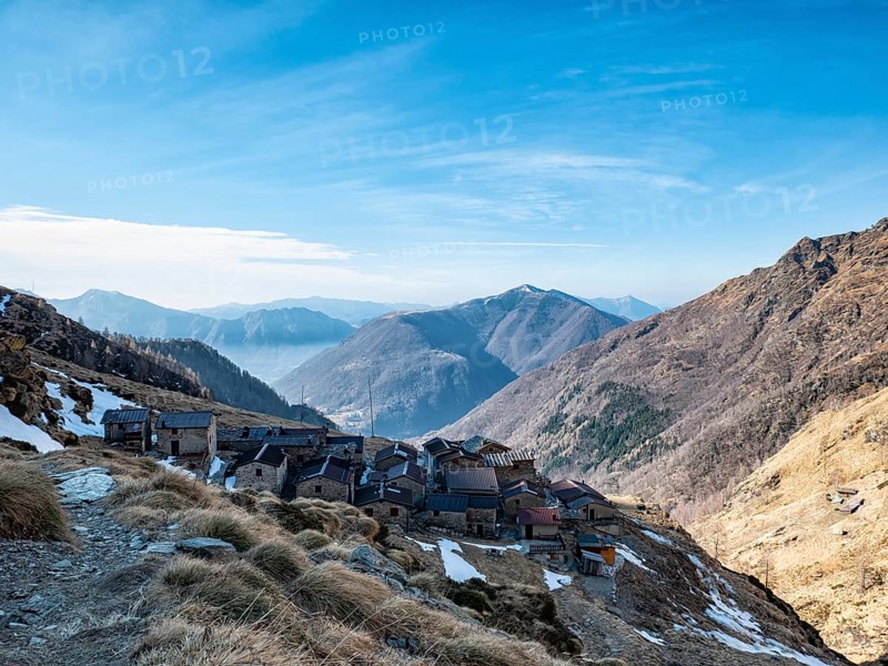 Alpine village on the alps of Valsassina