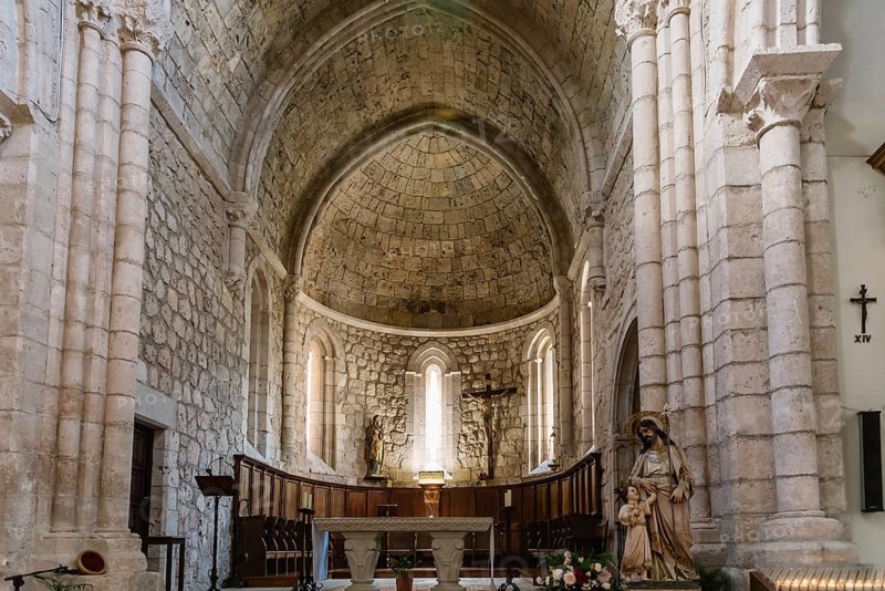 Brihuega, Spain, May 29, 2021: Interior view of the nave of the Church of Saint Philip