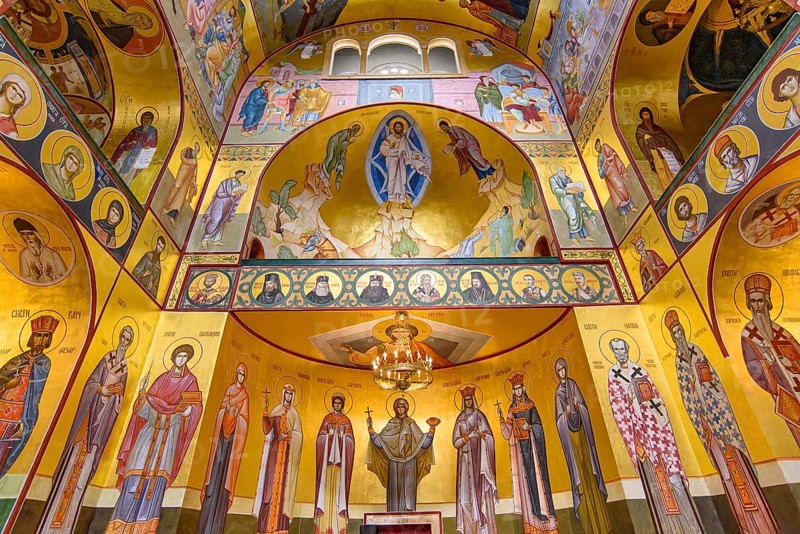 Interior of Cathedral of the Resurrection of Christ in Podgorica, Montenegro